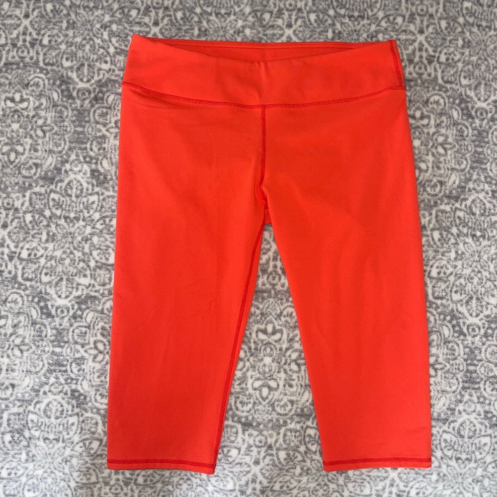 Fabletics Orange Knee Length Cropped Compression … - image 2